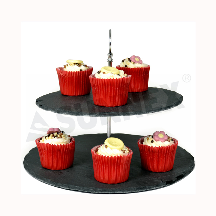 2 Mga Layer Slate Cake Stand