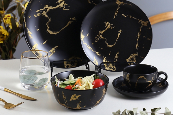 Sunnex Black Color Porcelain Dinnerware