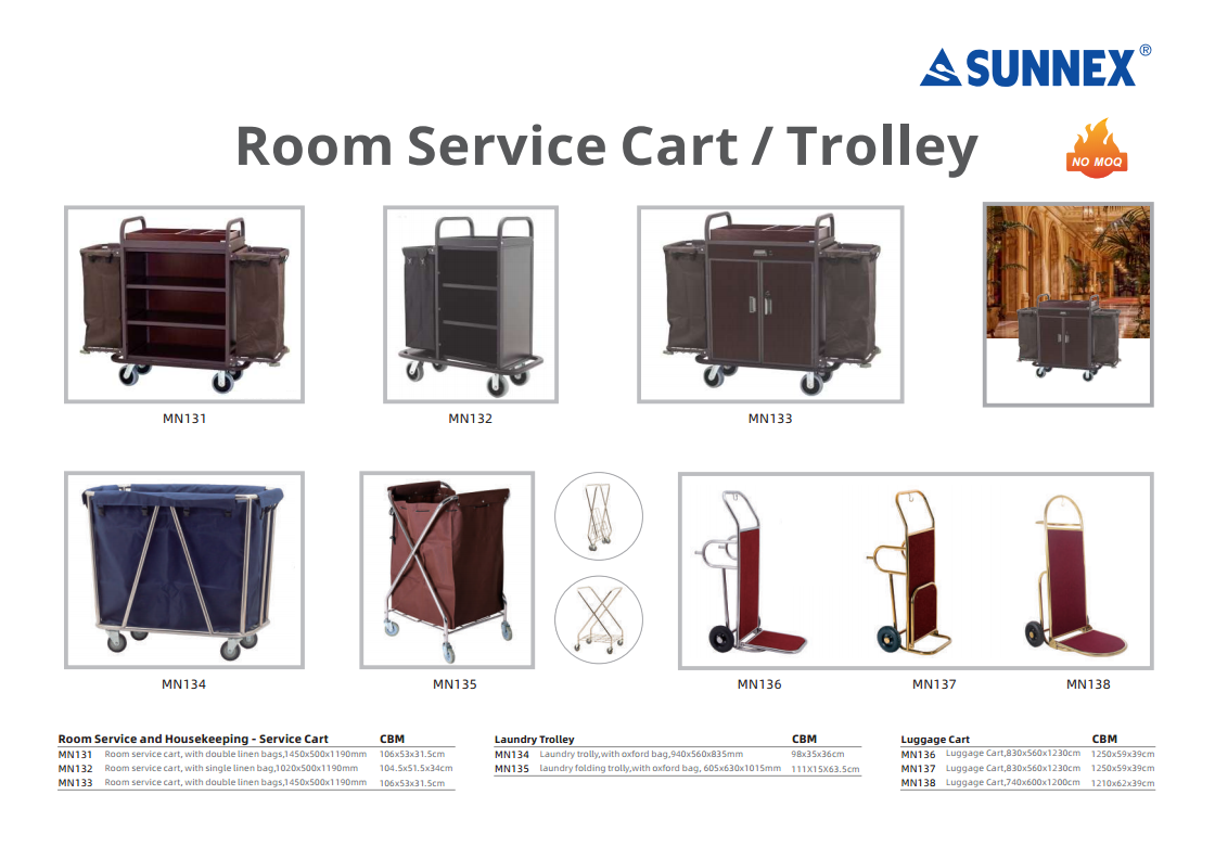 Mga bagong produkto ng SUNNEX: Room Service Cart / Trolley