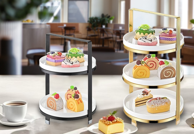 Nakatayo ang Sunnex Afternoon Tea Dessert Display