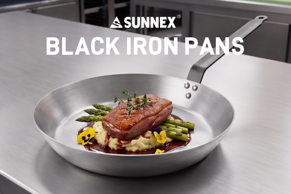 SUNNEX Hot Non-Stick Aluminum Frypans&Black Iron Pans