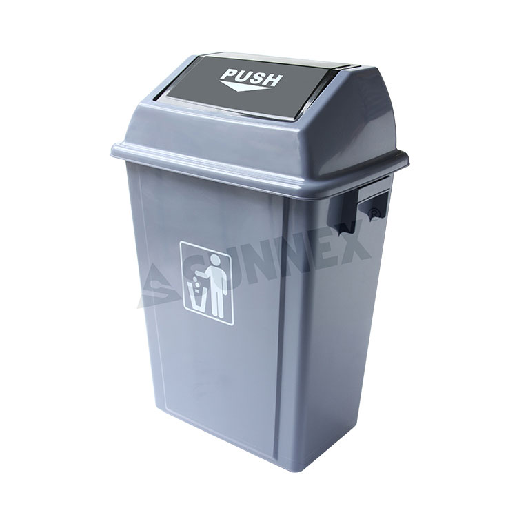 40Ltr Pp Push Cover Waste Bins Para sa Paglilinis