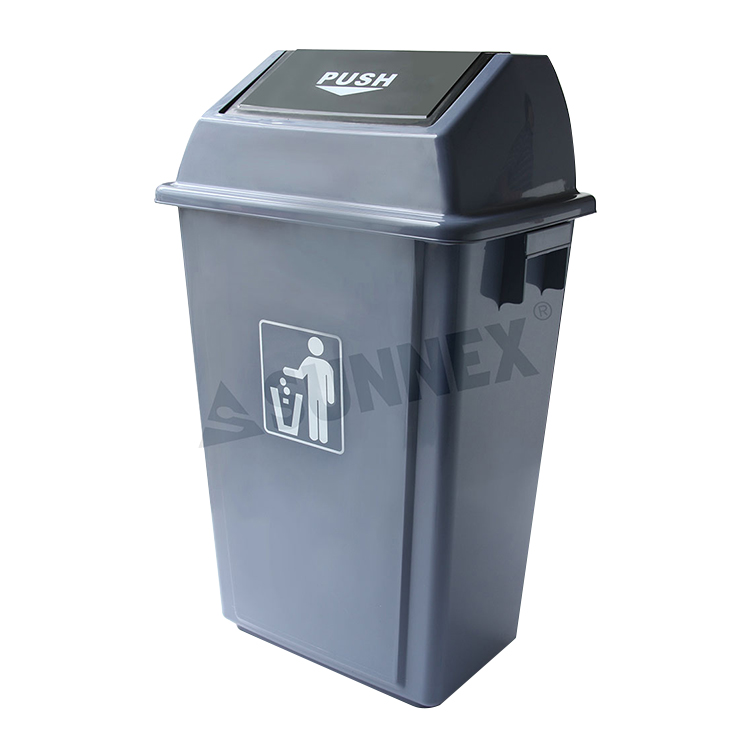 58Ltr Pp Push Cover Waste Bins Para sa Paglilinis