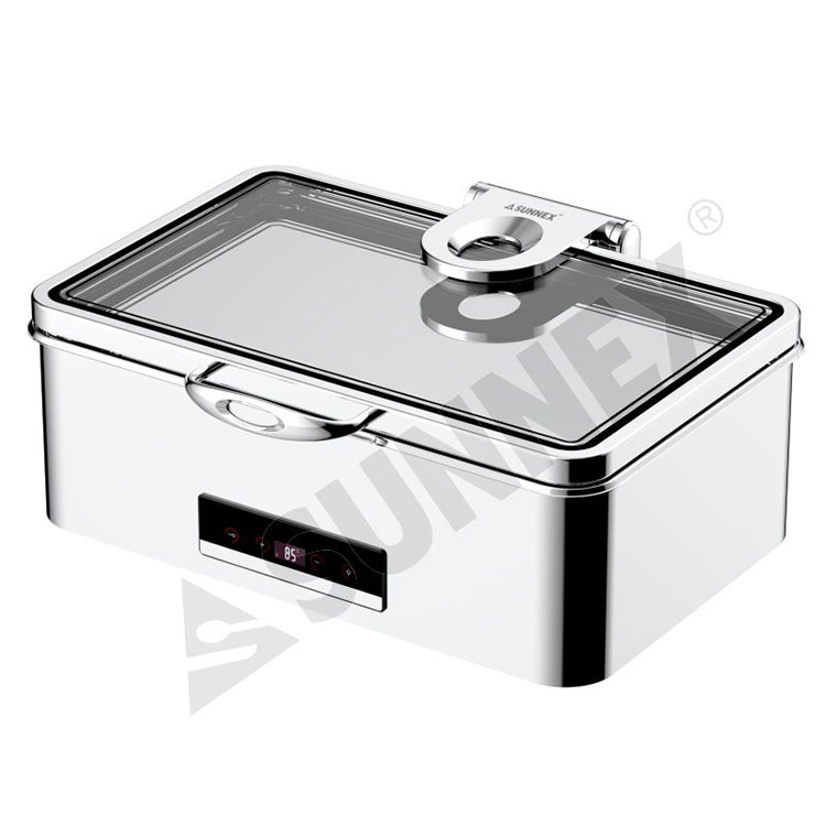 Itim na Kulay Stainless Steel 1/1 Electric Waterless Chafer