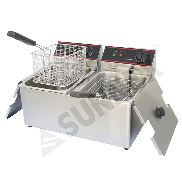 Komersyal na Two Tanks Electric Fryer