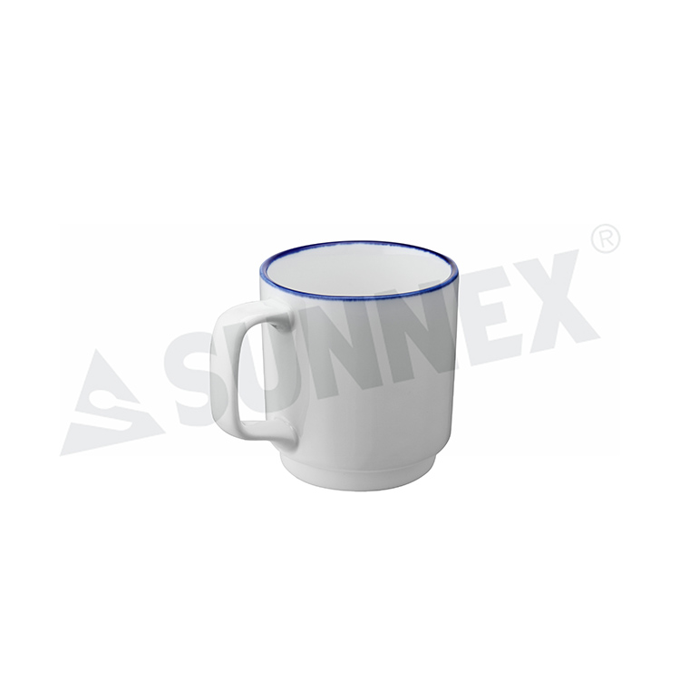 Porcelain Mug Na May Blue Rim