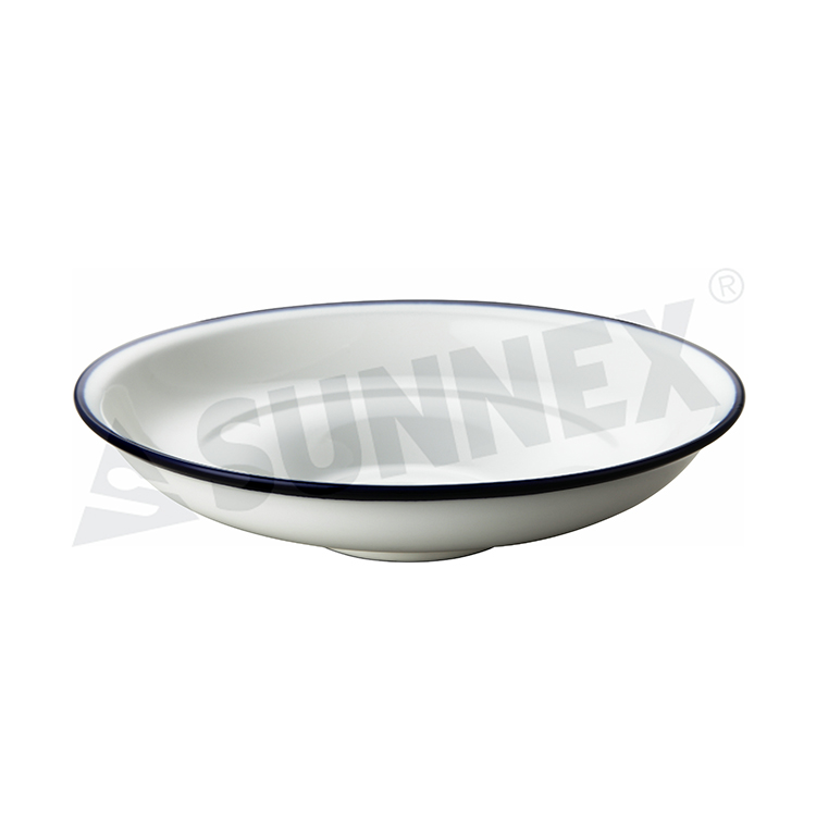 Porcelain Salad Bowl Na May Blue Rim