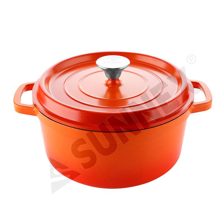 Propesyonal na Factory Die-cast Aluminum Round Casserole Dish na May Takip