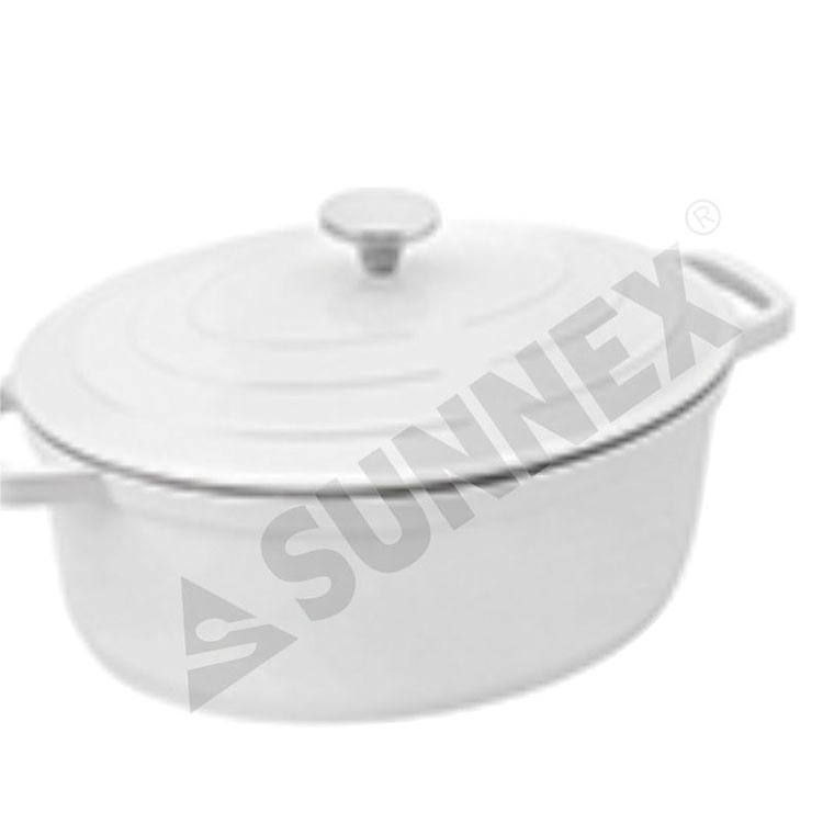 White Color Nonstick Soup Pot Kusina Cookware Oval Casserole