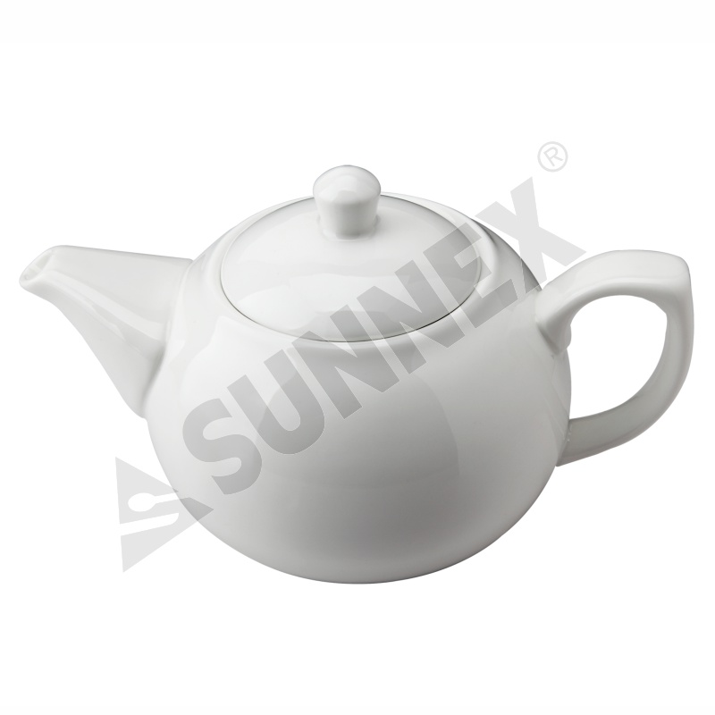 Puting Kulay ng Porcelain Ball Tea Pot