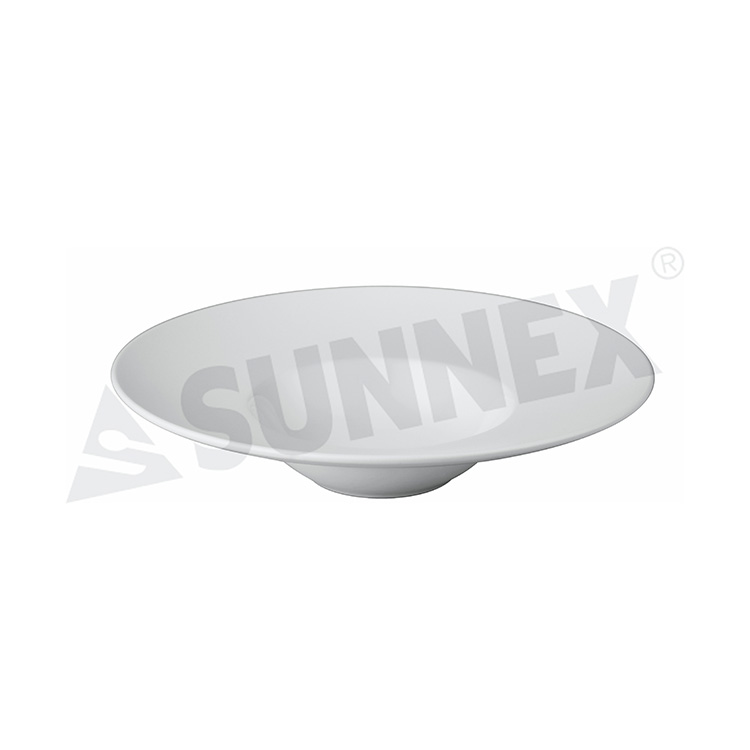 Puting Kulay ng Porcelain Round Display Bowl